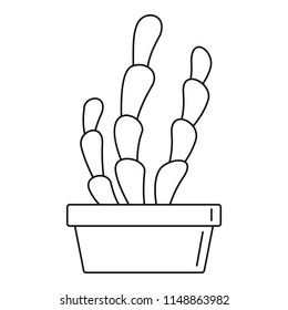 Suculent cactus pot icon. Outline suculent cactus pot vector icon for web design isolated on white background