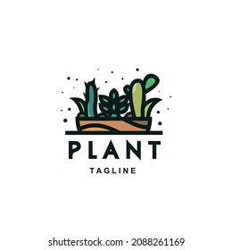 suculentos logotipo moderno de planta verde para marca y empresa