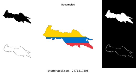 Sucumbios province outline map set