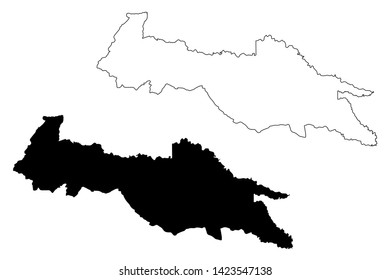 Sucumbios Province (Republic of Ecuador, Provinces of Ecuador) map vector illustration, scribble sketch Sucumbios map