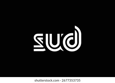 SUD Creative Unique Modern Letter Logo Design. Elegant Monogram Logo Design with Decorative Elements and Typography