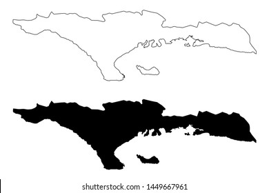 Sud department (Republic of Haiti, Hayti, Hispaniola, Departments of Haiti) map vector illustration, scribble sketch Sud map