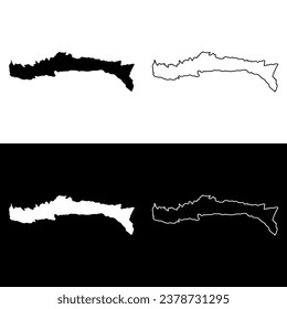 Sud Est department map, administrative division of Haiti. Vector illustration.