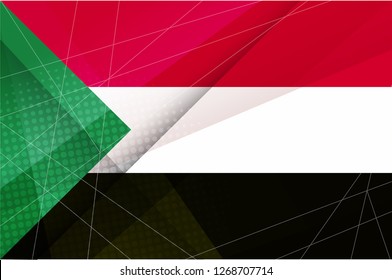 Sudan Africa country flag background  beautiful vector illustration template cover modern, futuristic, elegant and symbolic. suitable for banner, card, cover, business, corporate, economic world