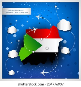 SUDAN AIR TRAVEL ABSTRACT BACKGROUND. Vector illustration.