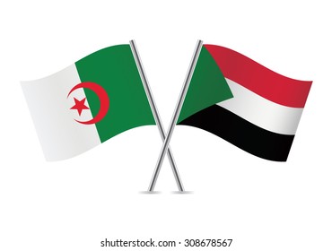 Jordan Algeria Flags Jordanian Algerian Flags Stock Vector (Royalty ...