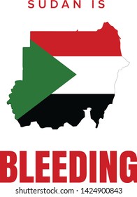 Sudan is bleeding illustration design
