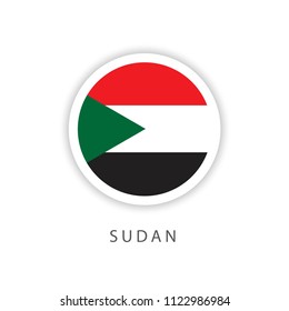 Sudan Button Flag Vector Template Design Illustrator