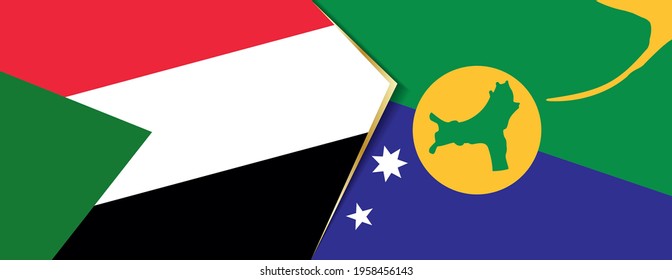 Sudan and Christmas Island flags, two vector flags symbol of relationship or confrontation.