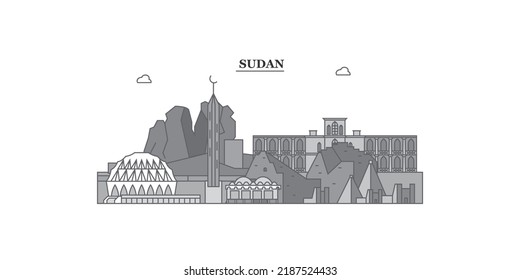 Sudan City Skyline Isolated Vector Illustration, Icons