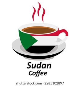 Sudan coffee cup logo illustration design. Drink Business concept icon