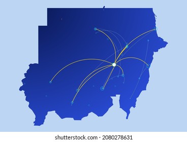 Sudan concept map, illustration of Sudan for internet or innovation or technology. File is suitable for digital editing and prints of all sizes.