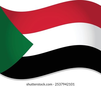 Vector 3D de la bandera de Country de Sudán
