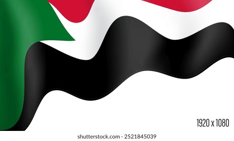 Cópia arquivada em 15 de julho de 2012 "Sudan country flag realalist independent day background" . Banner da Commonwealth no movimento acenando, flutuando ao vento. Festivo patriótico modelo de formato HD para o dia da independência