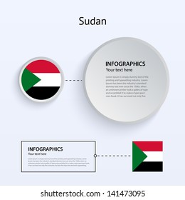 Sudan Country Set of Banners on gray background for Infographic and Presentation. Vector illustration.
