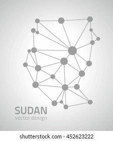 Sudan dot contour vector map