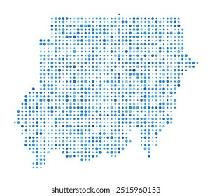 Sudan Dot Map. Country Digital Style Shape. Sudan vector image. Country shape blue circular dots. Artistic vector illustration.