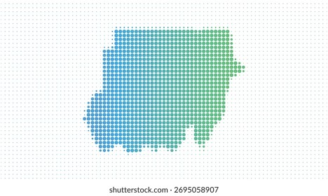 Sudão pontilhado mapa em estilo de meio-tom moderno, ilustração vetorial sobre fundo branco