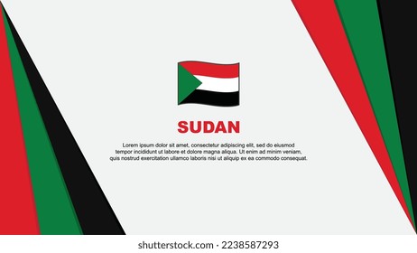 Sudan Flag Abstrakte Hintergrunddesign-Vorlage. Sudan Independence Day Banner Cartoon Vektorgrafik. Sudan-Banner