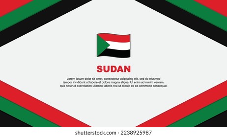 Sudan Flag Abstrakte Hintergrunddesign-Vorlage. Sudan Independence Day Banner Cartoon Vektorgrafik. Sudan-Illustration