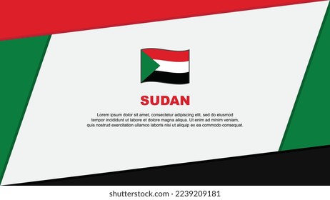 Sudan Flag Abstract Background Design Template. Sudan Independence Day Banner Cartoon Vector Illustration. Sudan Independence Day