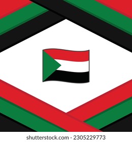 Sudan Flag Abstract Background Design Template. Sudan Independence Day Banner Social Media Post. Sudan Illustration