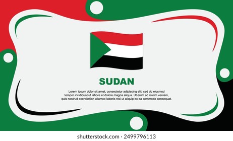 Sudan Flag abstrakte Hintergrund flache Design-Vorlage. Sudan Independence Day Banner Wallpaper Vektorgrafik. Sudan Independence Day