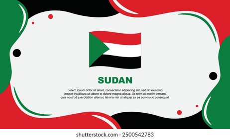 Sudan Flag Abstract Background Flat Design Template. Sudan Independence Day Banner Wallpaper Vector Illustration. Sudan Banner