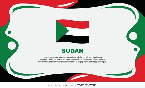 Sudan Flag Abstract Background Flat Design Template. Sudan Independence Day Banner Wallpaper Vector Illustration. Sudan Flag