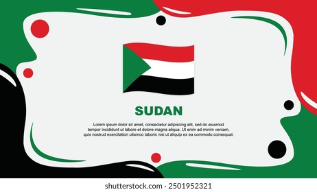 Sudan Flag Abstract Background Flat Design Template. Sudan Independence Day Banner Wallpaper Vector Illustration. Sudan Design