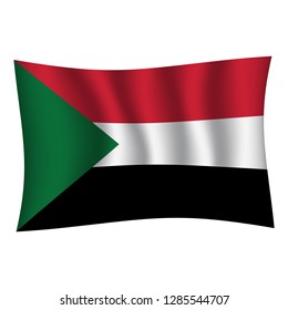 Sudan flag background with cloth texture. Sudan Flag vector illustration eps10. - Vector