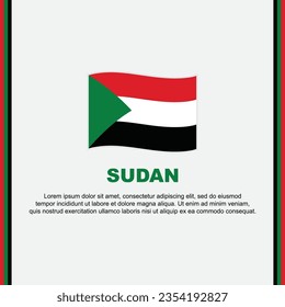 Vorlage für die Gestaltung der Flagge im Sudan. Sudan Independence Day Banner Social Media Post. Sudan Cartoon