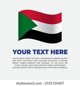 Sudan Flag Banner Background Template