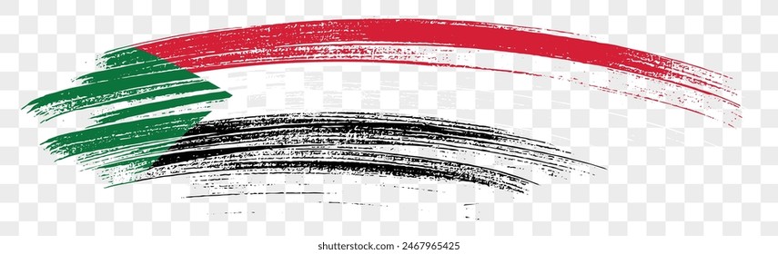 Sudan flag brush paint textured isolated  on png or transparent background. vector illustration