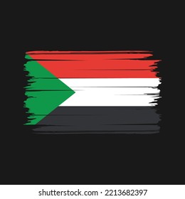 Pincel de bandera de Sudán con pinzas