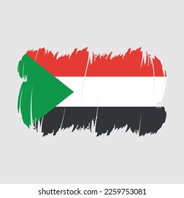Sudan Flag Brush Strokes Vector