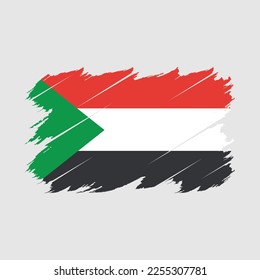 Sudanesische Flagge - Vektorgrafik mit Pinselspitze