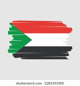 Sudanesische Flagge - Vektorgrafik mit Pinselspitze