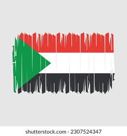 Sudan Flag Brush Vector Illustration