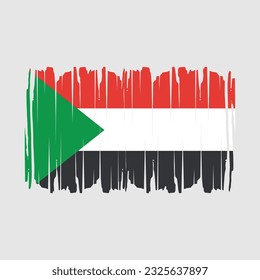 Sudanesische Flagge - Vektorgrafik mit Pinselspitze