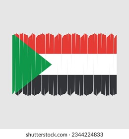 Sudan Flag Brush Vector Illustration