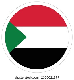 Círculo de la bandera de Sudán. Bandera de Sudán en forma de diseño redondo