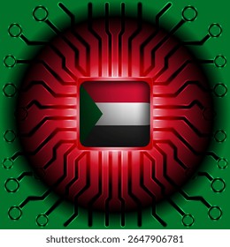 Microchip de Tablero de la bandera de Sudán - Diseño de tecnología y nación