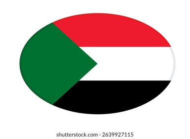 	
Sudan flag ellipse shaped. vector	