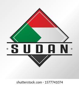 Sudan Flag Emblema. Vector Design National. Illustration Country Symbol. Insignia Banner Logo.