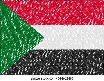 sudan flag embroidered zigzag

