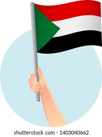 sudan flag in hand icon