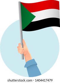 sudan flag in hand icon