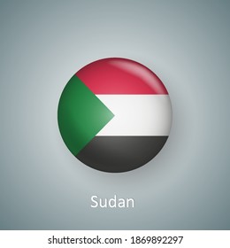 Sudan-Flaggensymbol 3er Farbverlauf einzeln