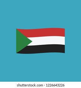 Sudan flag icon in flat design. Independence day or National day holiday concept.